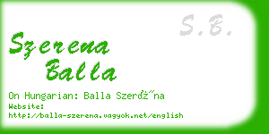 szerena balla business card